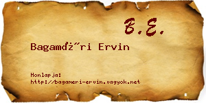 Bagaméri Ervin névjegykártya