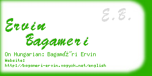 ervin bagameri business card